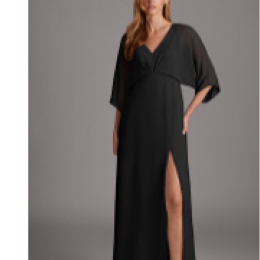 Azazie Black Maxi Dress with Slit